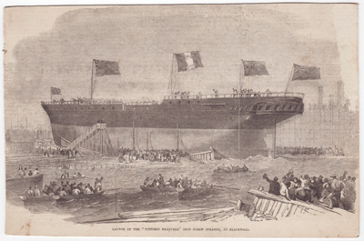 Launch of "Vittorio Emanuele' Iron Screw Steamer, at Blackwall